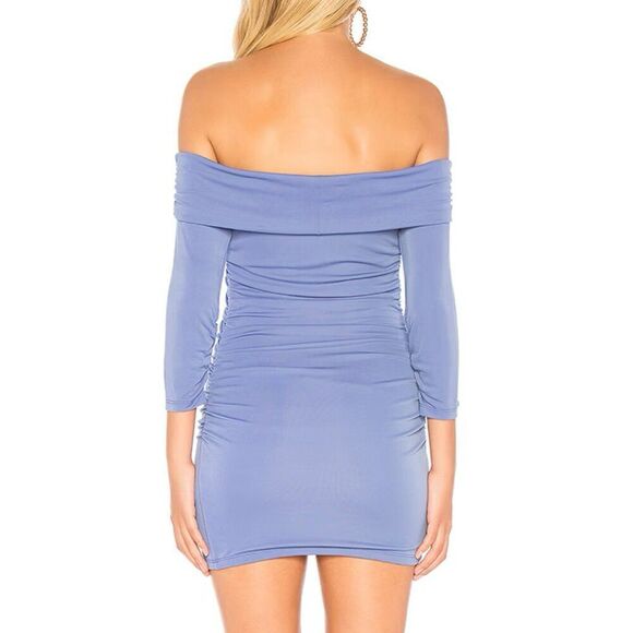 MAJORELLE - “Cypress” Mini Ruched Dress, in Periwinkle - Size XXS, Light Blue - Picture 4 of 17